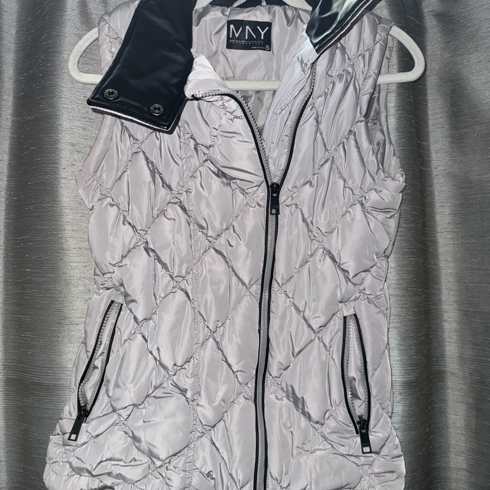 MNY Quilted Gray Puffer Vest